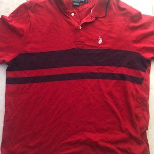US.Polo ASSN SIZE Large Red Short Sleeve Polo